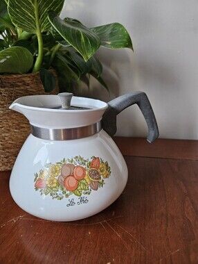 Vintage Corningware Spice Of Life 6 Cup Coffee Tea Kettle Pot